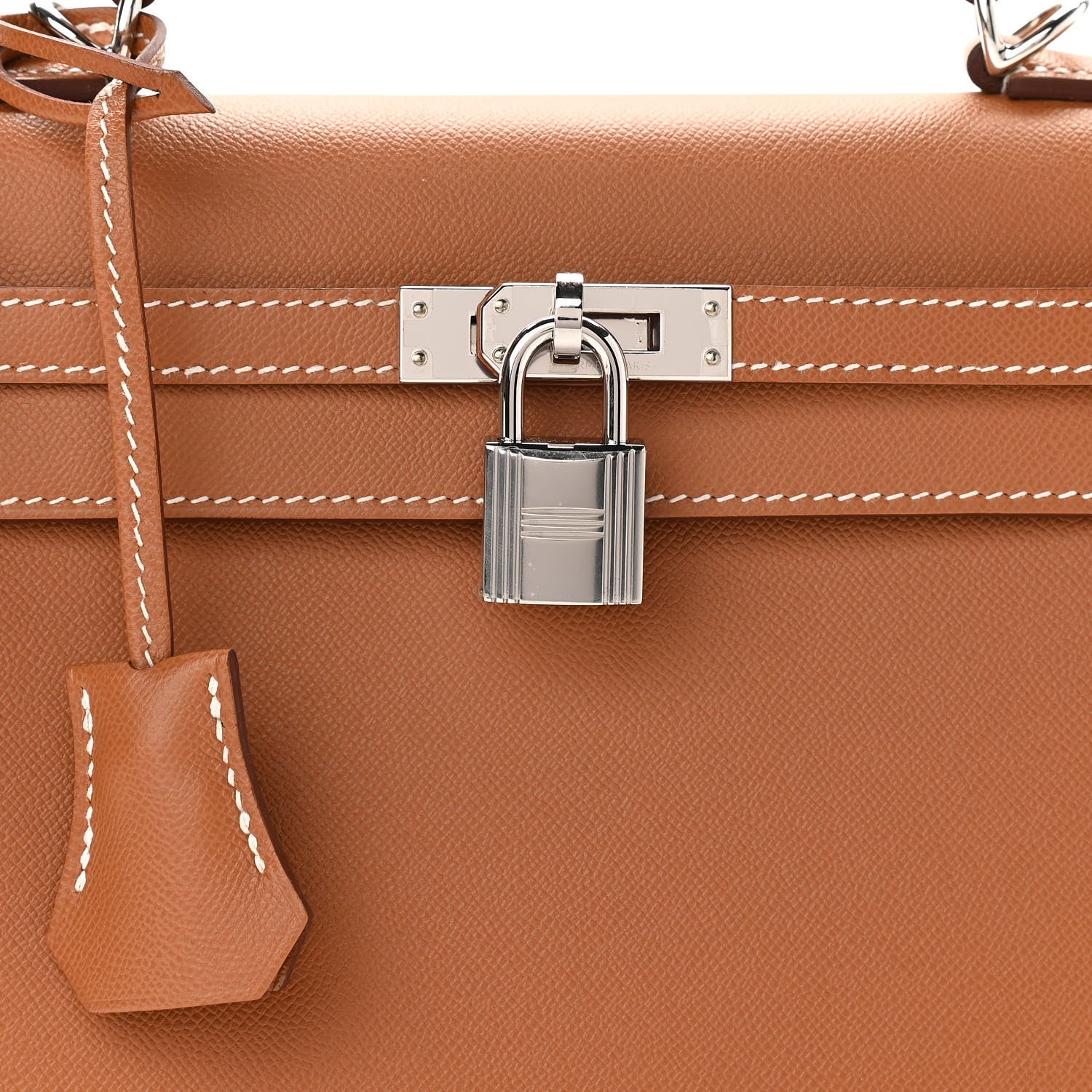 Hermes Madame Calfskin Kelly Sellier 25 Gold 8 of 10