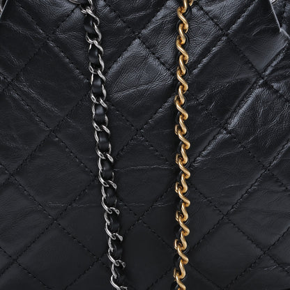 Chanel Aged Calfskin Quilted Gabrielle Backpack Black 8 of 9
