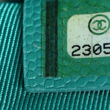 Chanel Caviar Quilted Small Cosmetic Case Turquoise 7 of 8