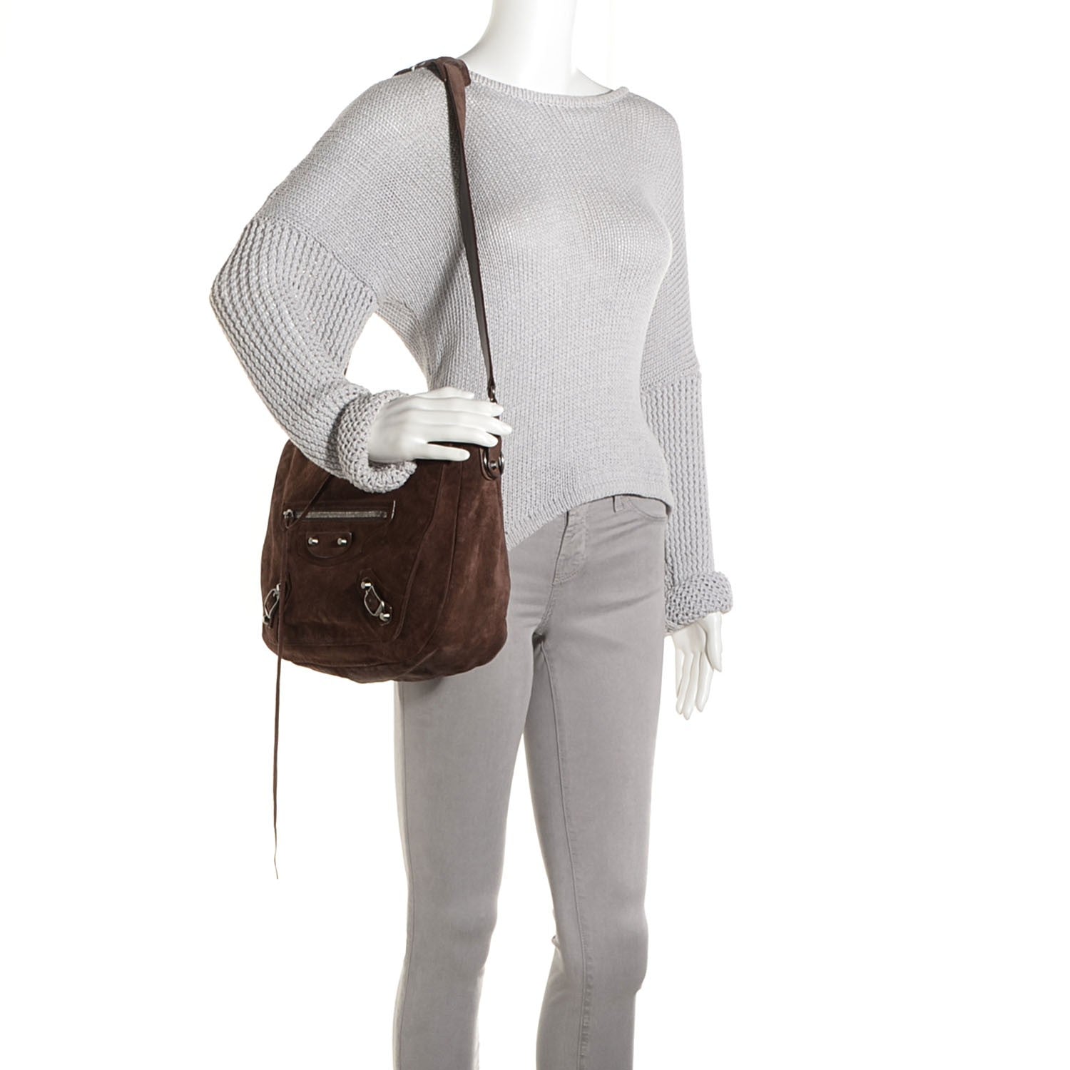 Balenciaga Suede Baby Daim Folk Messenger Brown 2 of 10