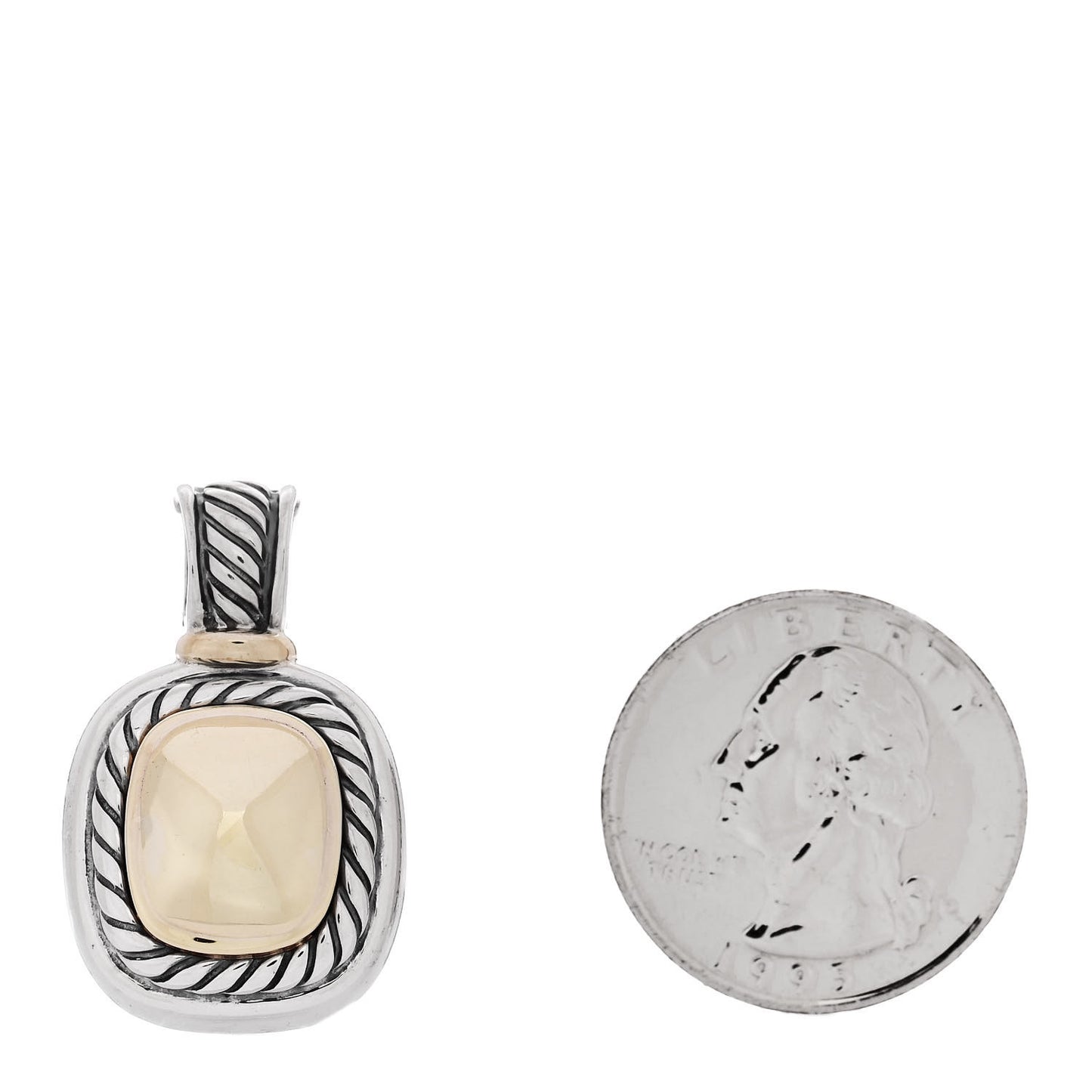 Sterling Silver 14K Gold Dome 12mm Albion Enhancer Pendant