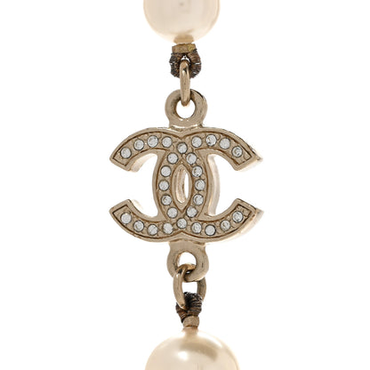 Chanel Crystal Pearl CC Long Necklace Gold 4 of 6