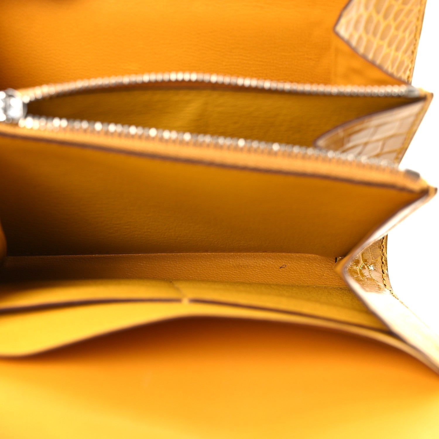 Hermes Shiny Alligator Constance Short Wallet Jaune Ambre 5 of 9