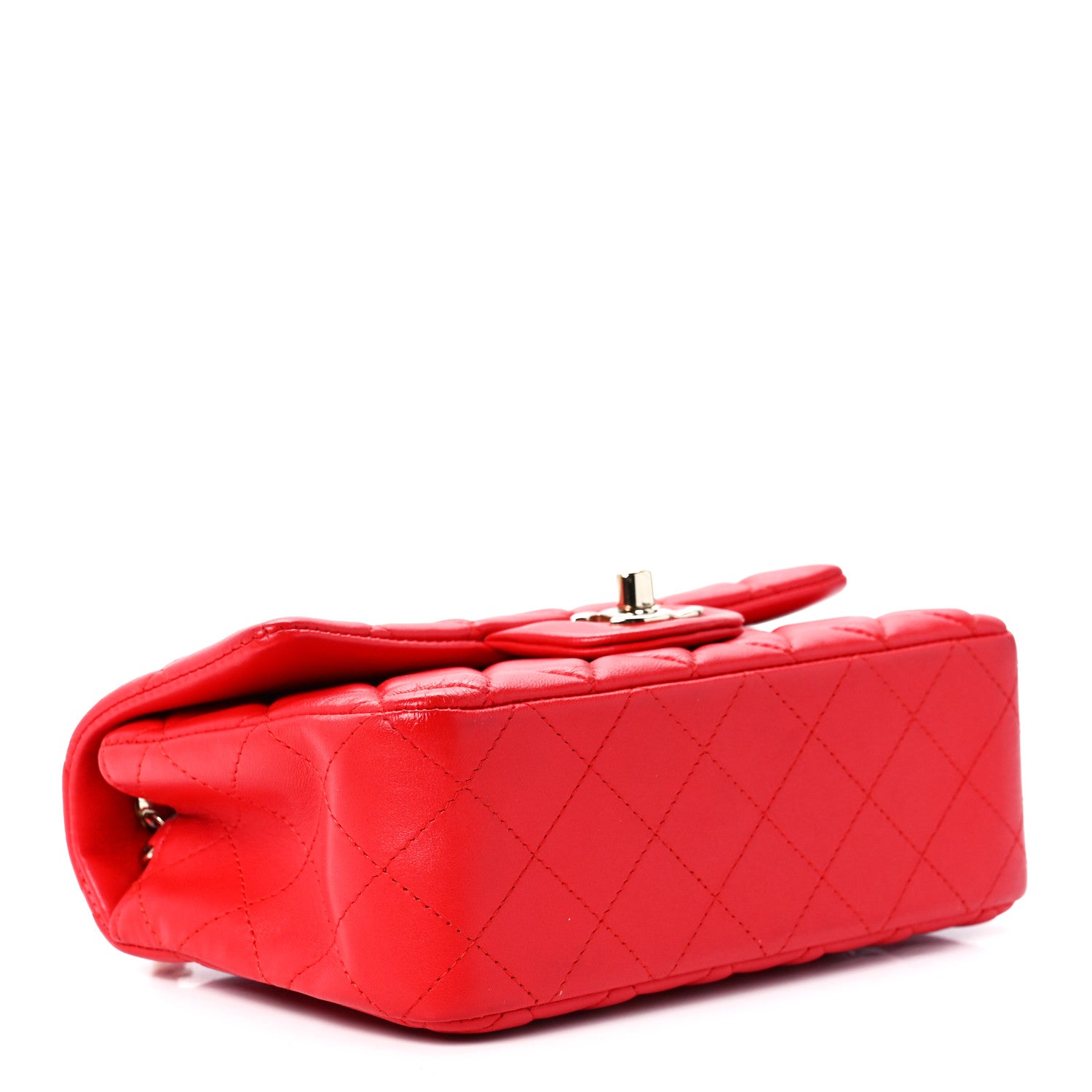 Chanel Lambskin Quilted Mini Rectangular Flap Red 4 of 12