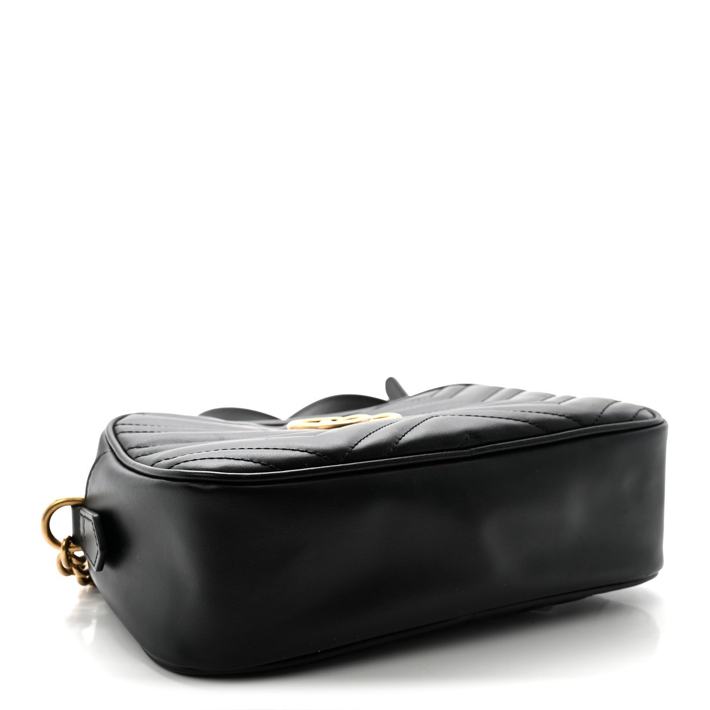 Calfskin Matelasse Small GG Marmont Chain Shoulder Bag Black