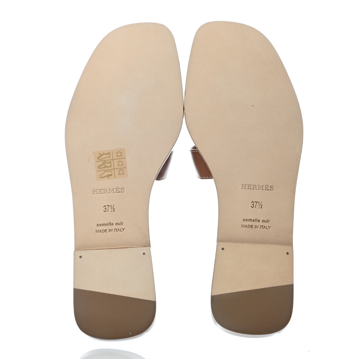Box Calfskin Oran Sandals 37.5 Gold
