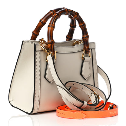 Gucci Wonka Grain Calfskin Mini Diana Tote Bag Mystic White Orange Fluo 3 of 12
