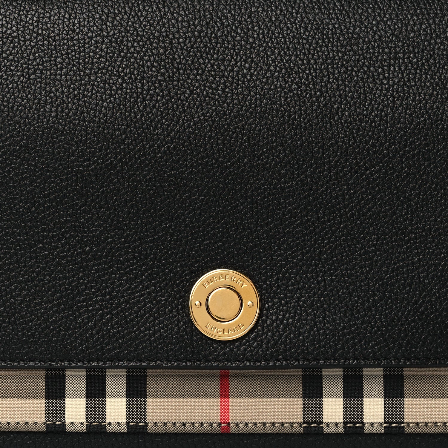 Burberry Grainy Calfskin Vintage Check Note Crossbody Bag Black 8 of 11