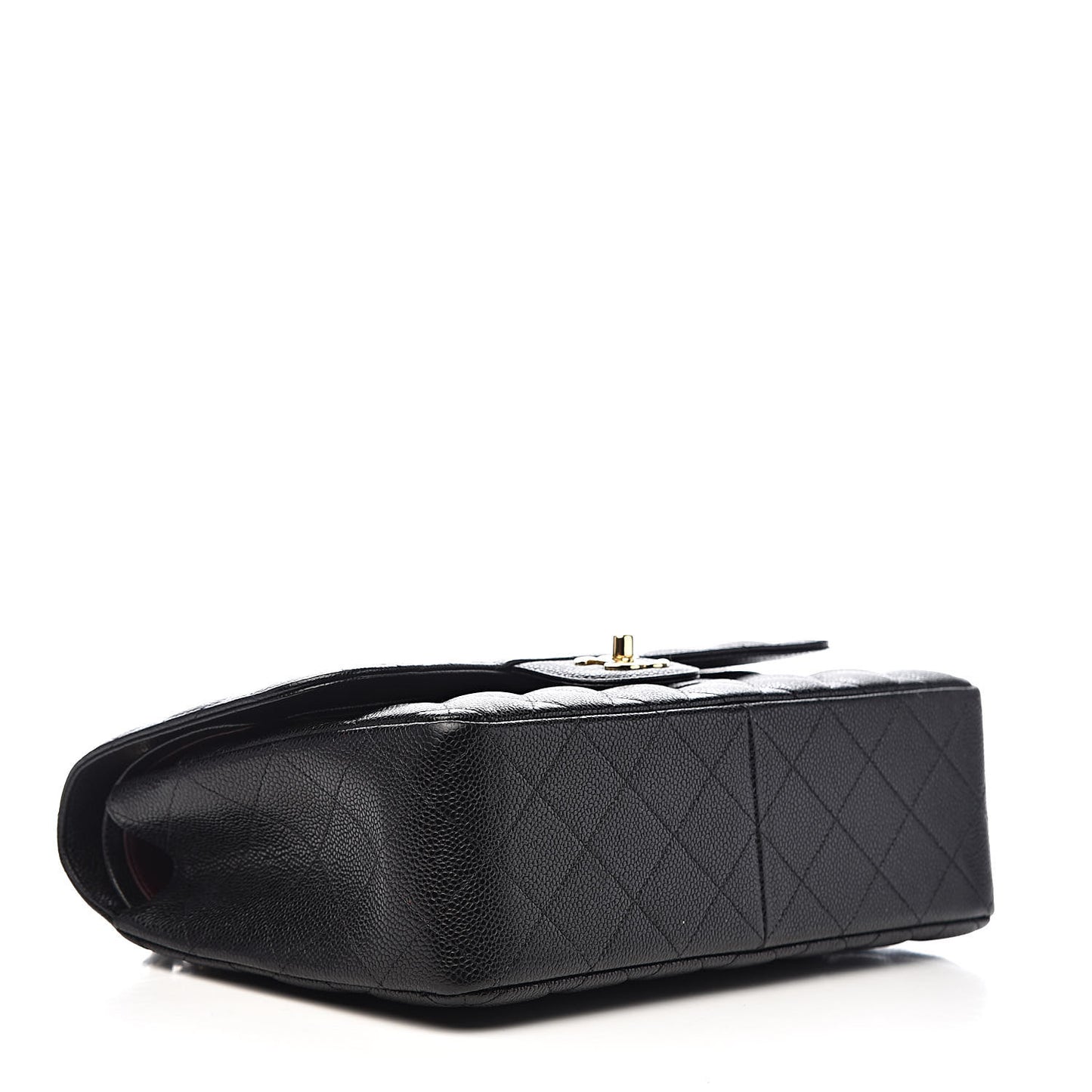 Caviar Quilted Jumbo Double Flap Black