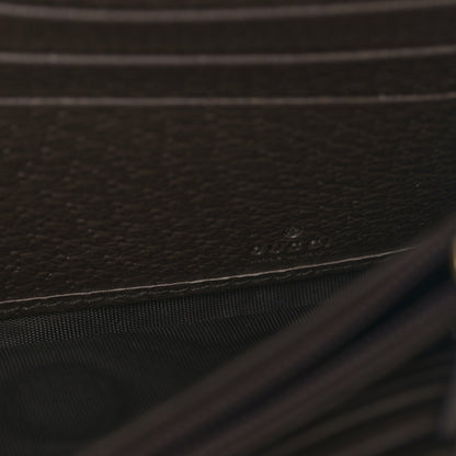 Gucci Monogram Jumbo GG Textured Dollar Calfskin Web Ophidia Continental Wallet Camel Ebony New Acero 6 of 10