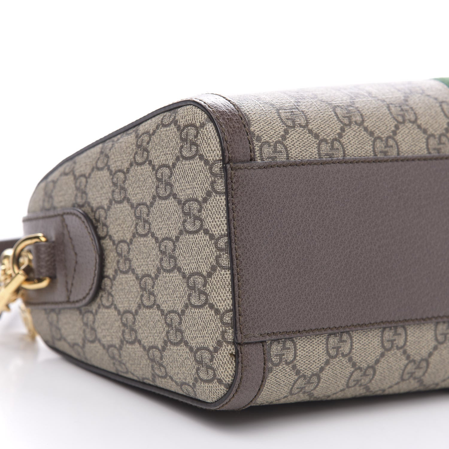 Gucci GG Supreme Monogram Web Medium Ophidia Boston Brown 9 of 10