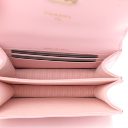 Chanel Lambskin Quilted Pick Me Up Clutch With Chain Pink 7 of 11