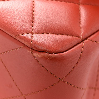 Chanel Lambskin Quilted Medium Double Flap Brown 13 of 14