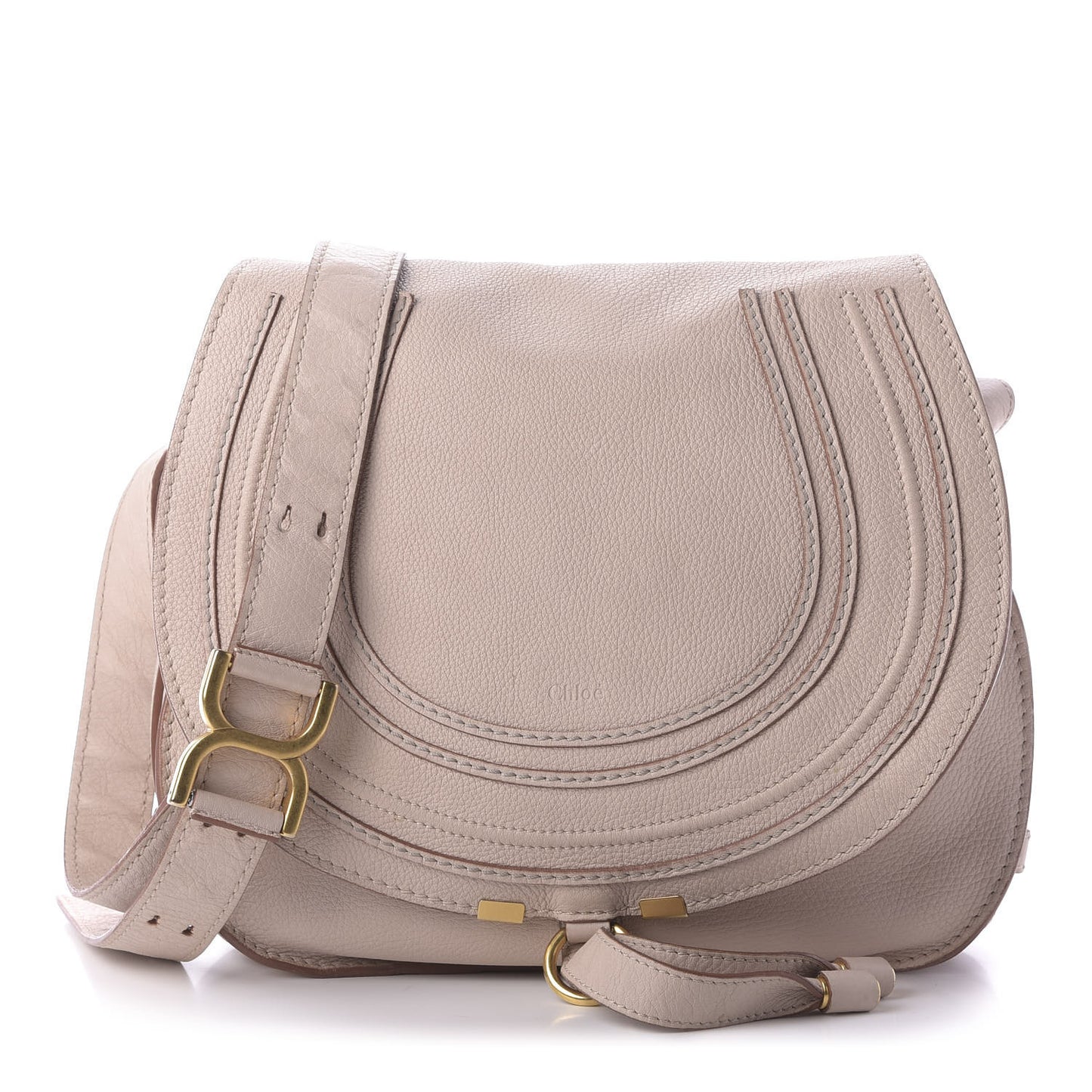 Calfskin Medium Marcie Round Crossbody Bag Blush Nude