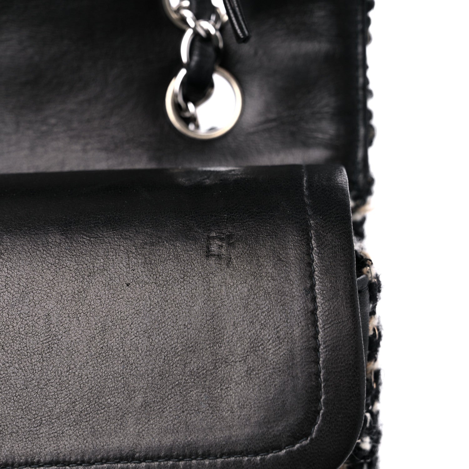 Chanel Tweed Quilted Medium Double Flap Black Multicolor 12 of 14