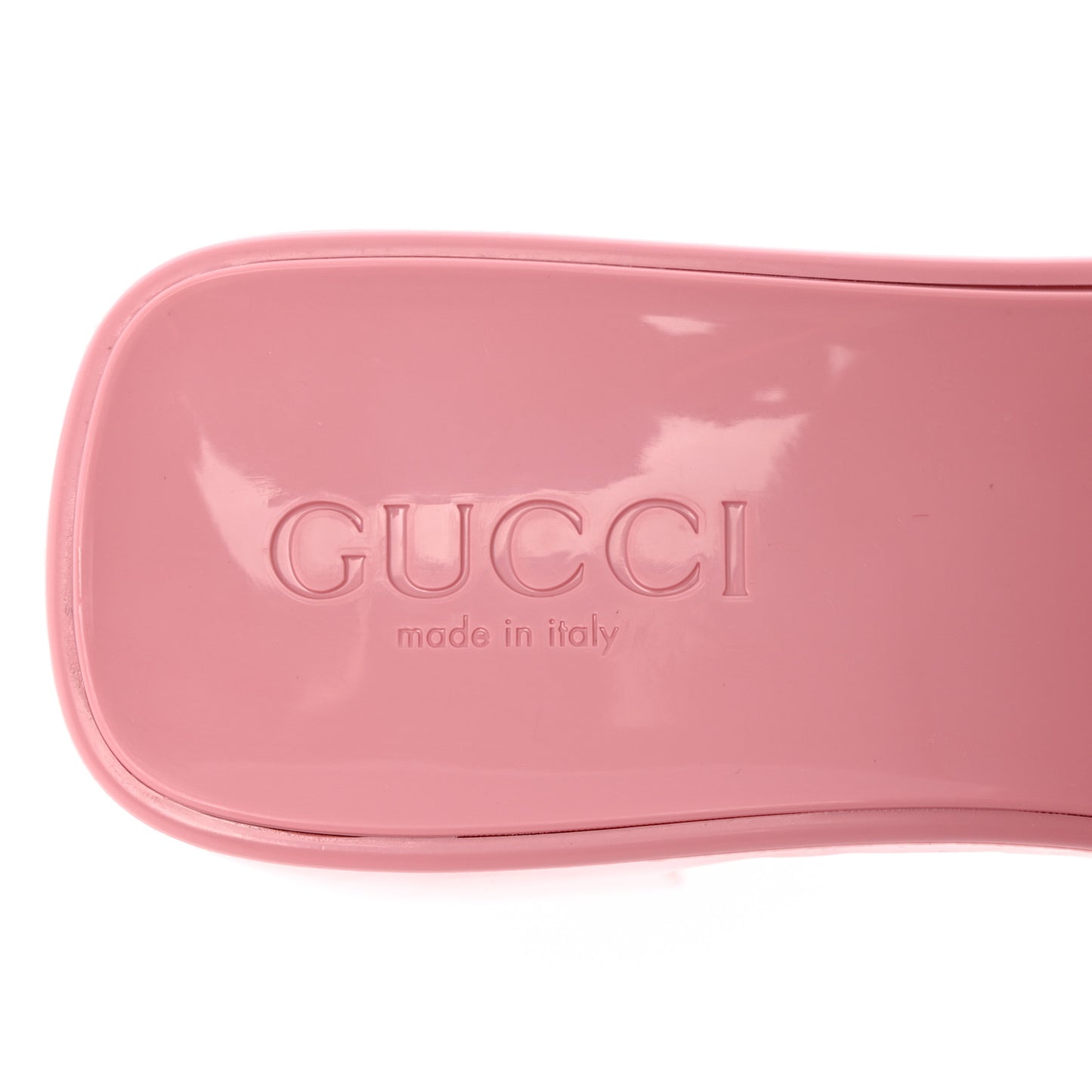Rubber Gucci Logo Womens Platform 20/60mm Slide Sandals 35 Wild Rose
