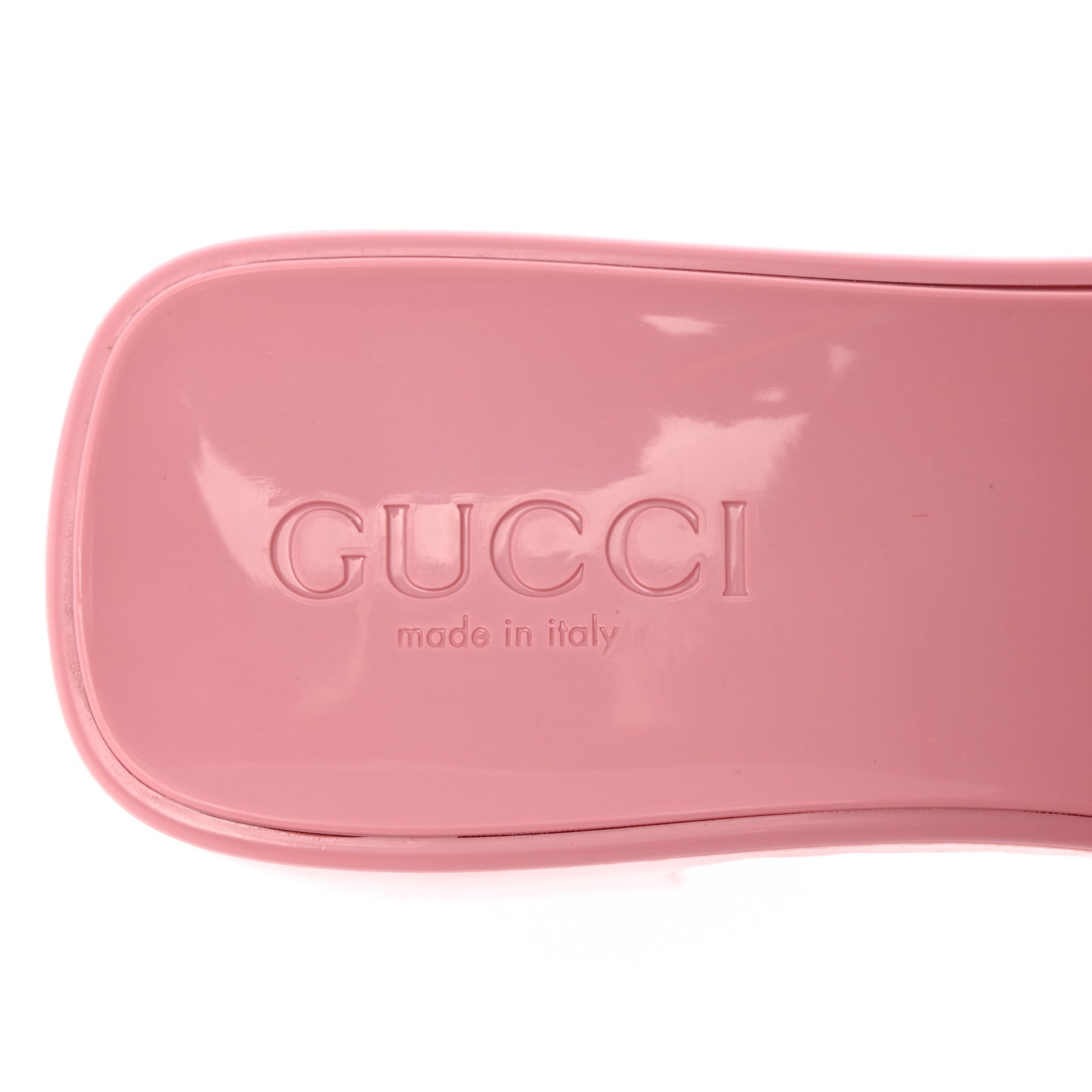 Gucci Rubber Gucci Logo Womens Platform 20/60mm Slide Sandals 35 Wild Rose 7 of 9