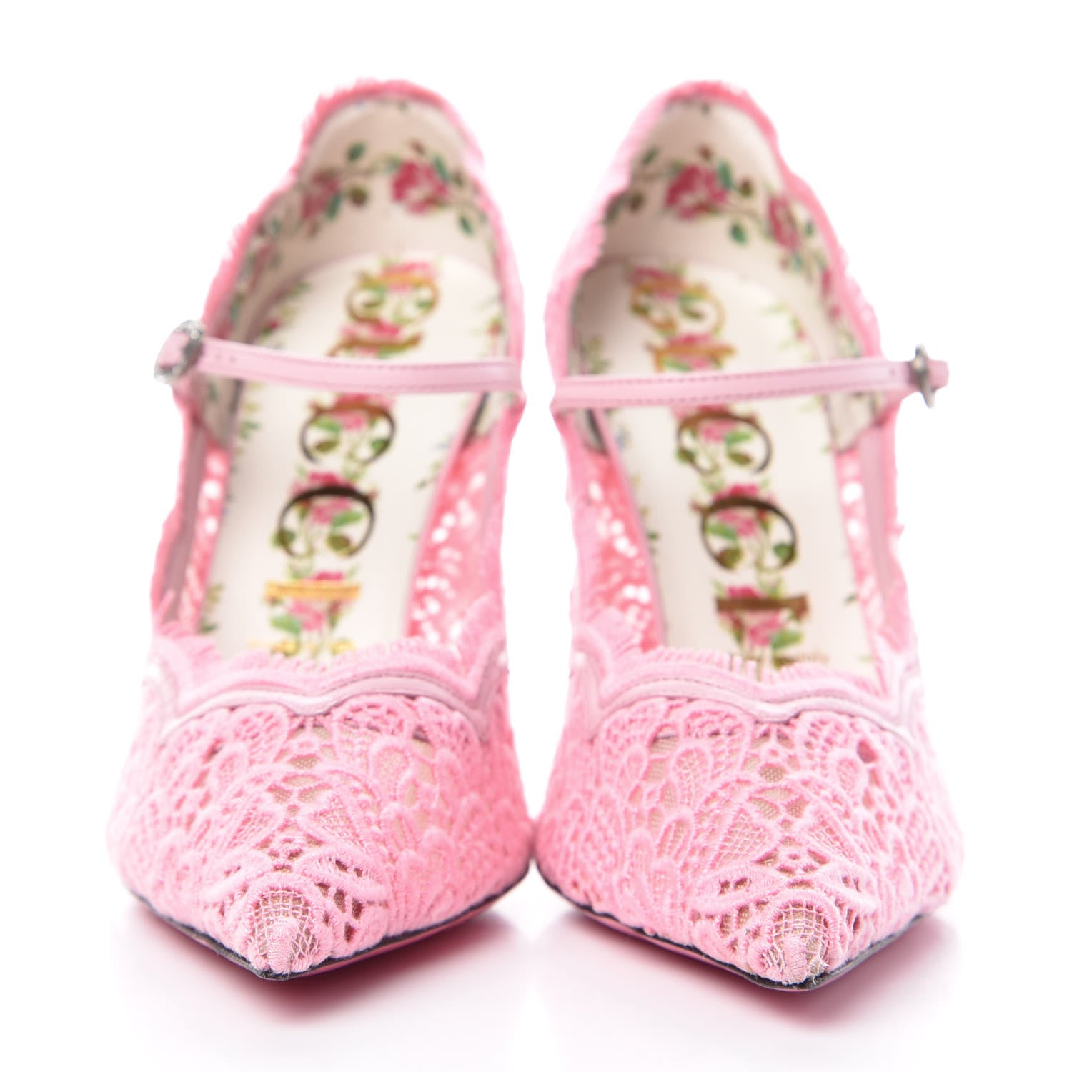 Gucci Lace Pizzo Venice Pumps 39 Sugar Pink 2 of 8