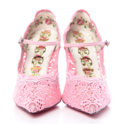 Gucci Lace Pizzo Venice Pumps 39 Sugar Pink 2 of 8
