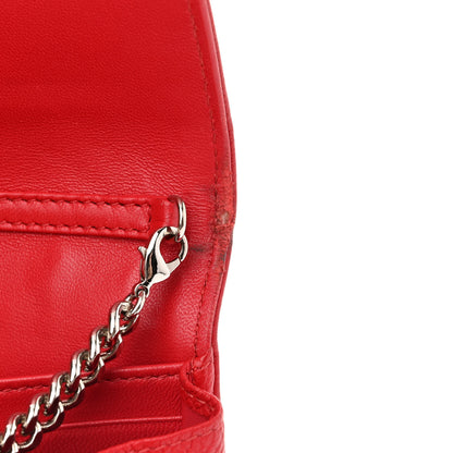 Christian Dior Grained Calfskin Diorama Croisiere Chain Wallet Red 11 of 14