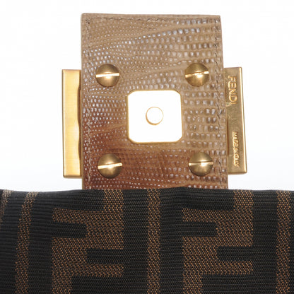 Fendi Zucca Lizard Beaded Baguette Tobacco 5 of 8