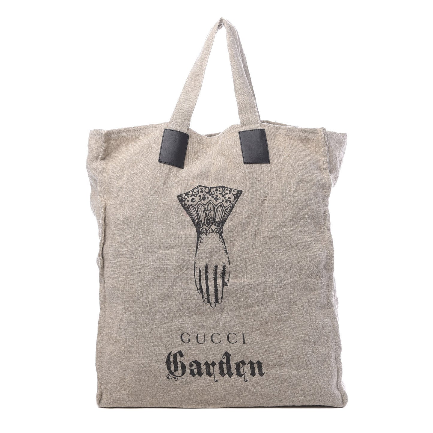 X JAYDE FISH Linen Hand Print Garden Tote Beige