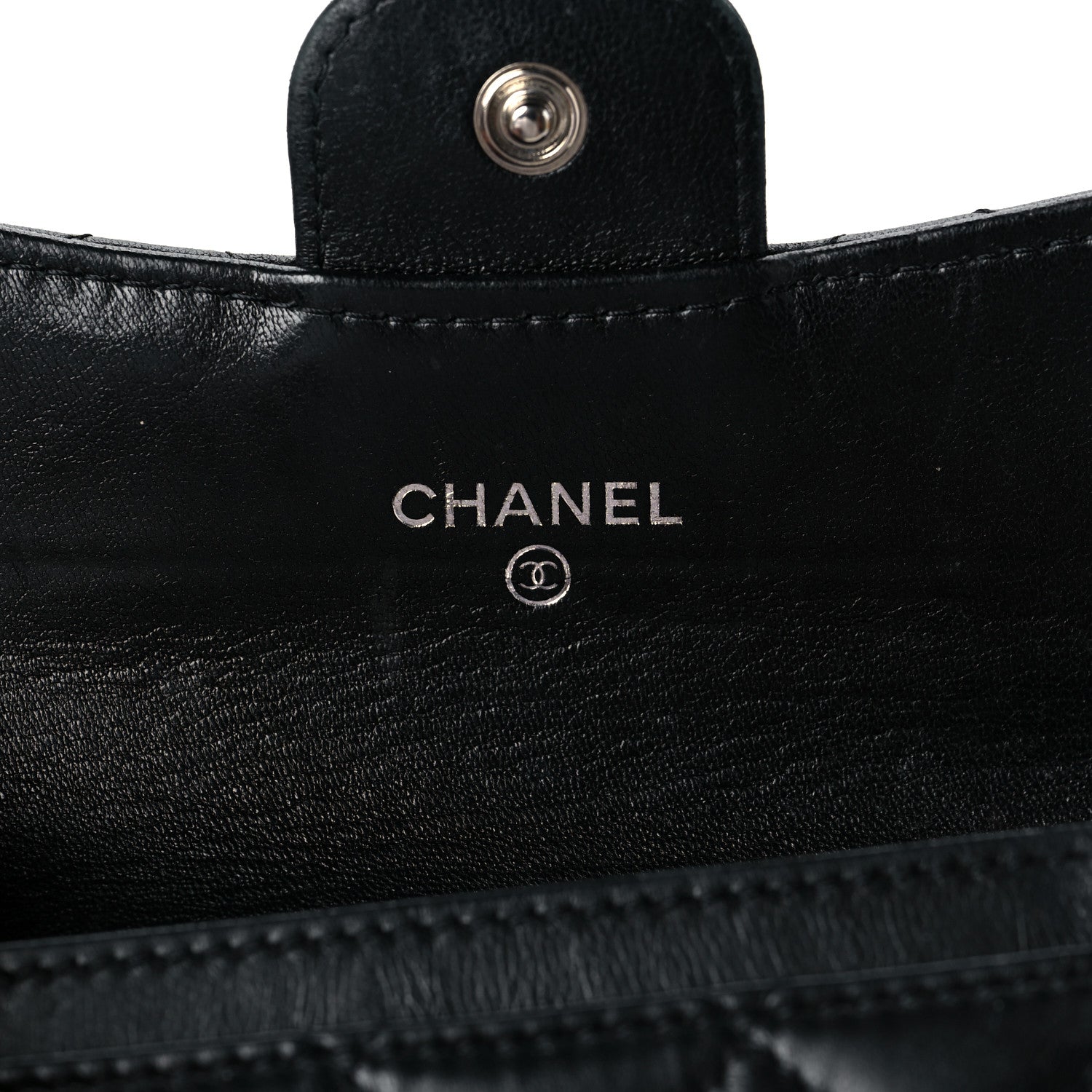 Chanel Lambskin Quilted Flap Card Holder Wallet Black 6 of 10