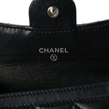 Chanel Lambskin Quilted Flap Card Holder Wallet Black 6 of 10