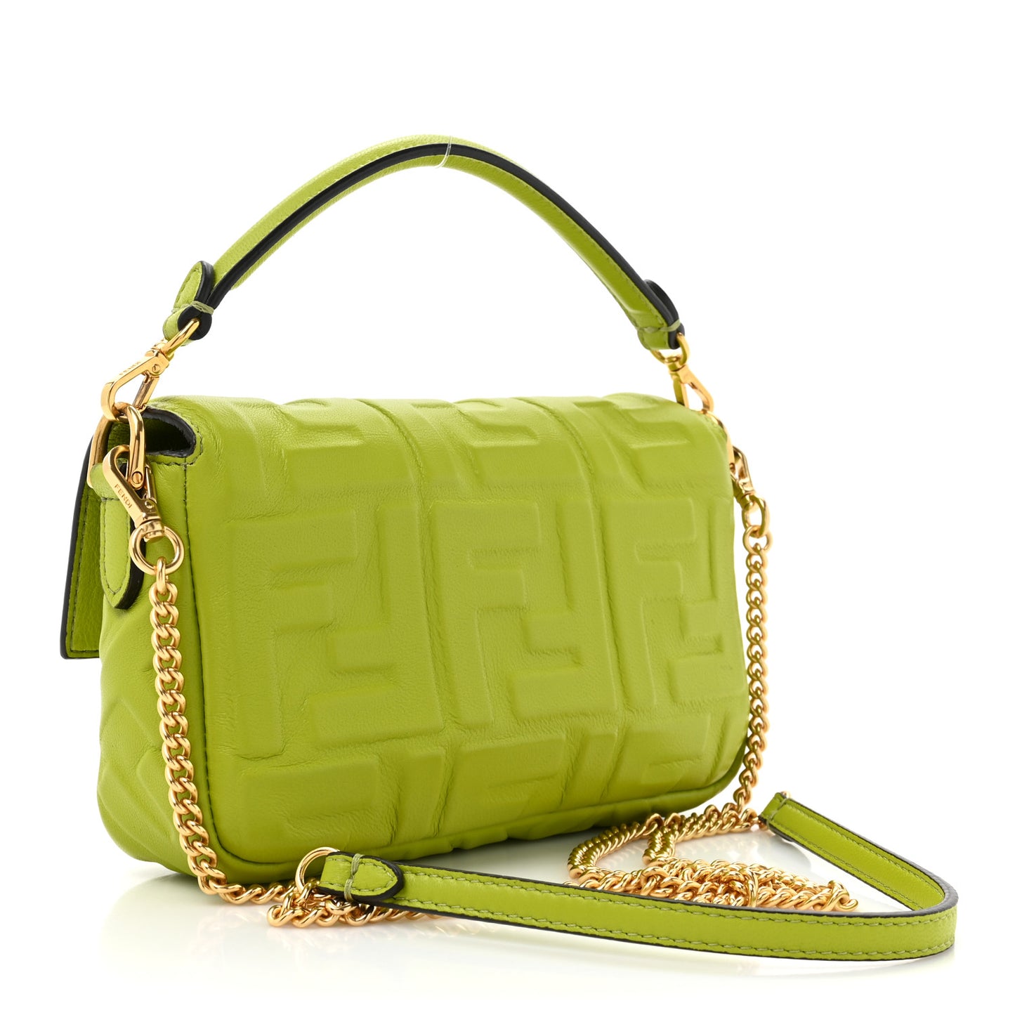 Nappa FF 1974 Embossed Mini Baguette Wasabi