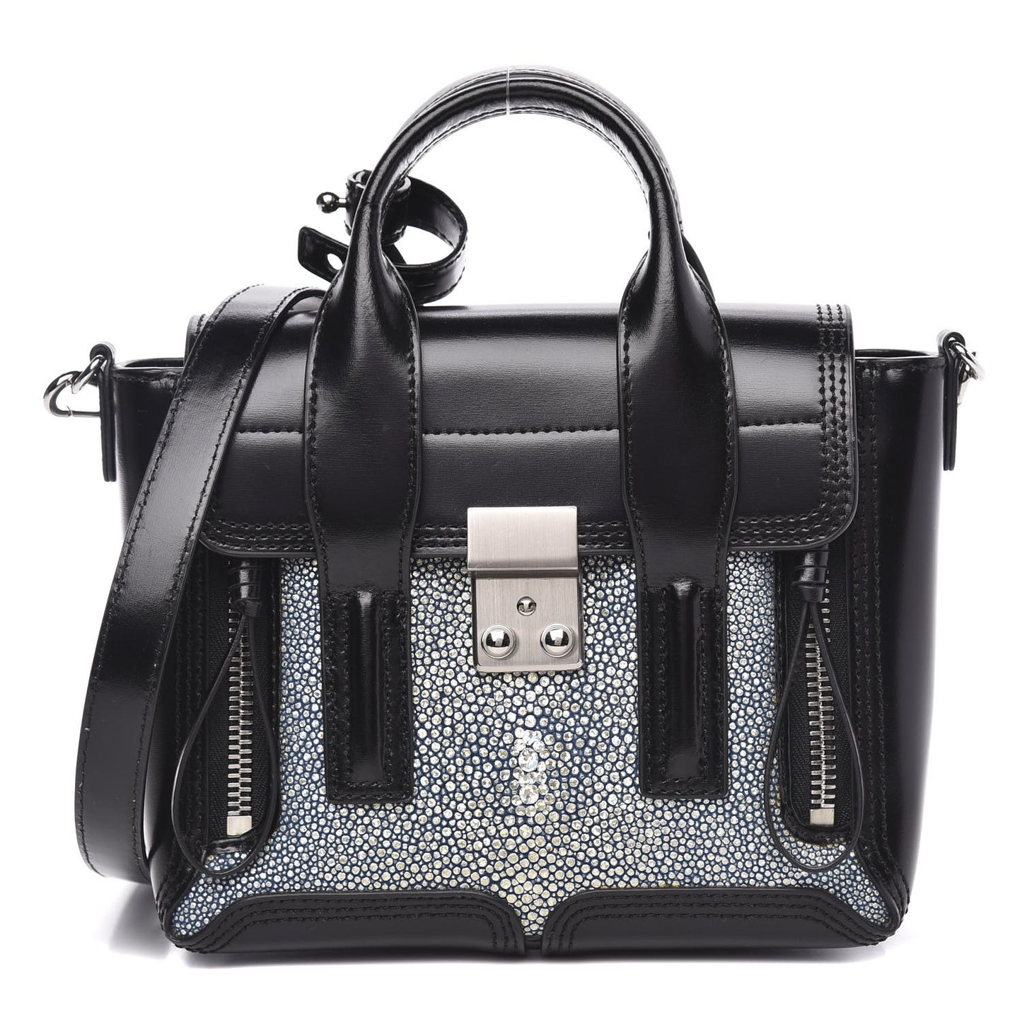 3.1 Smooth Calfskin Stingray Mini Pashli Satchel Black