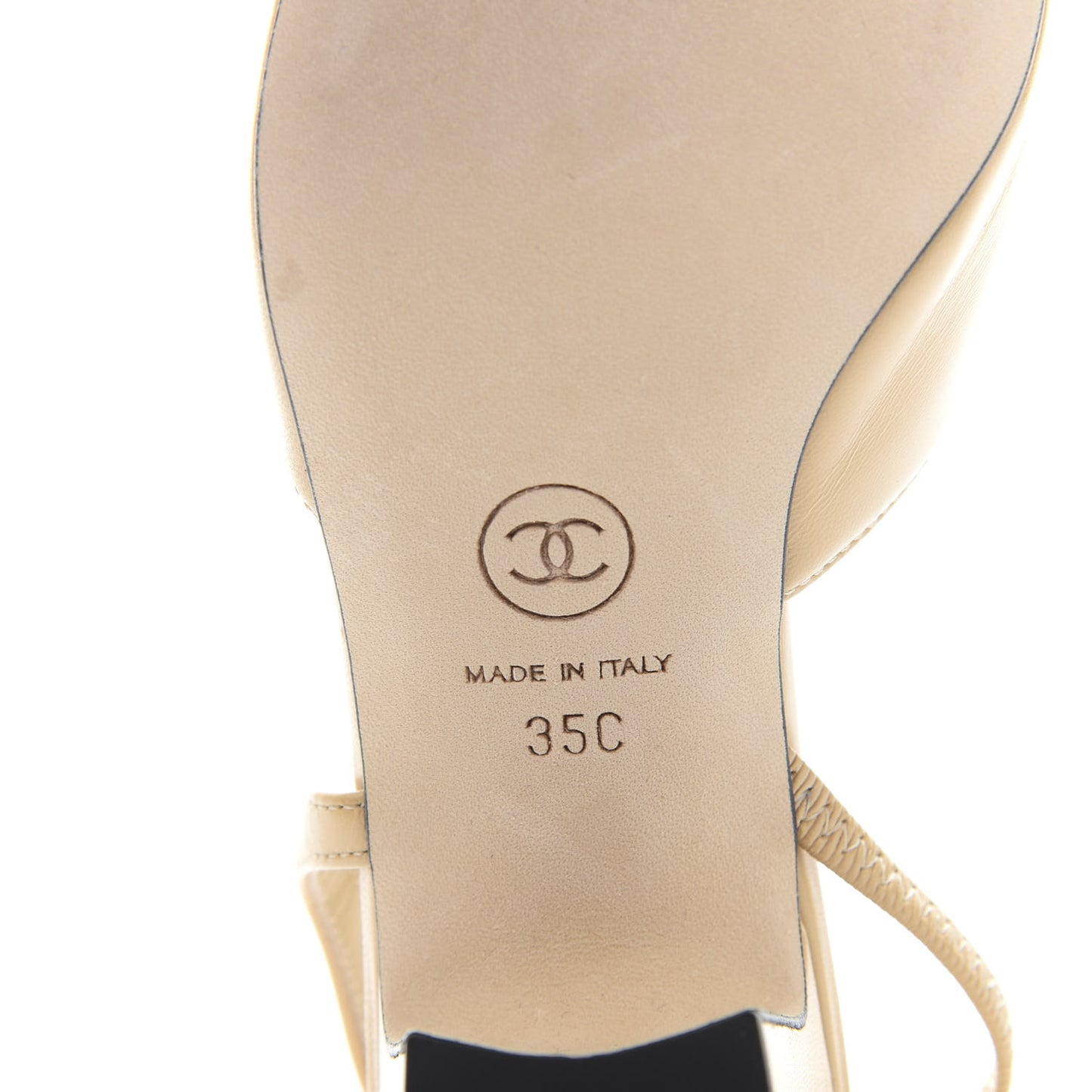 Goatskin Grosgrain Cap Toe CC Slingback Pumps 35 Beige Black