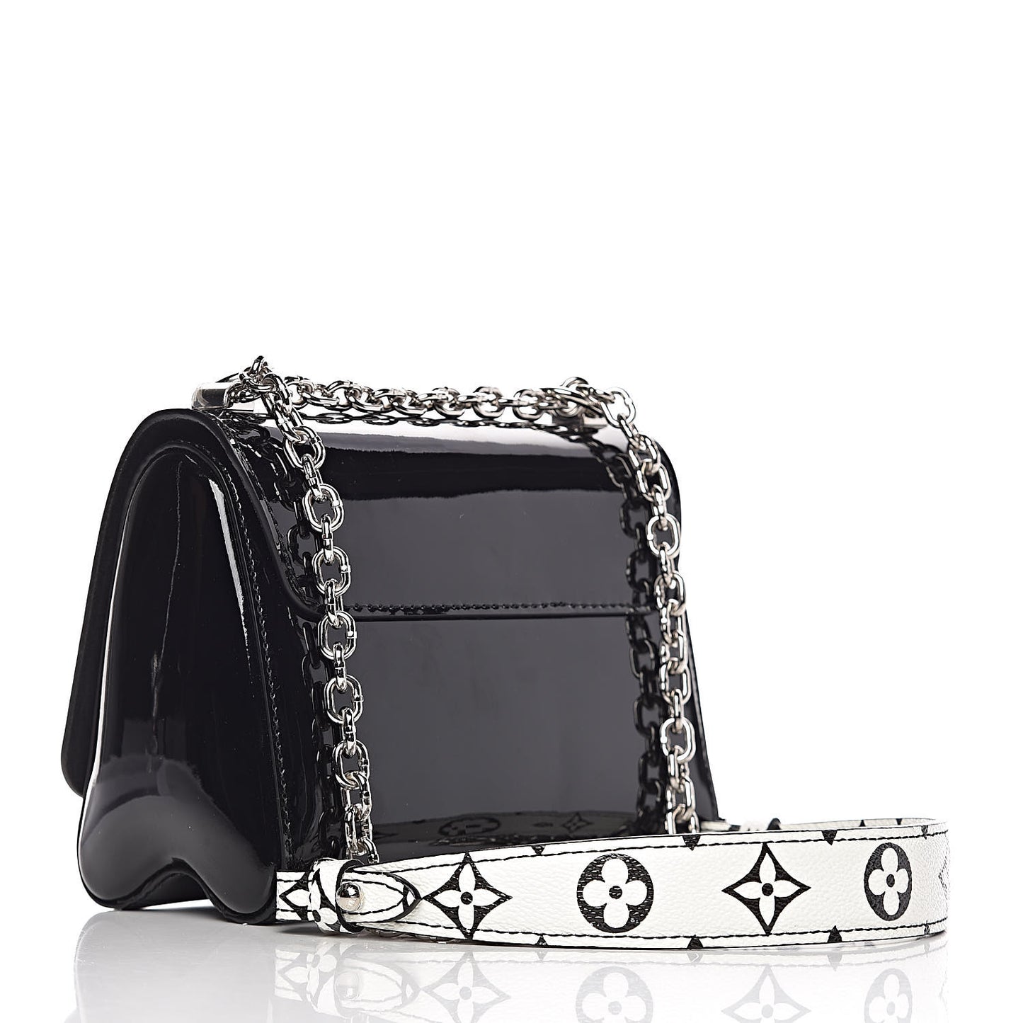 Patent Monogram Twist Shoulder Bag PM Black