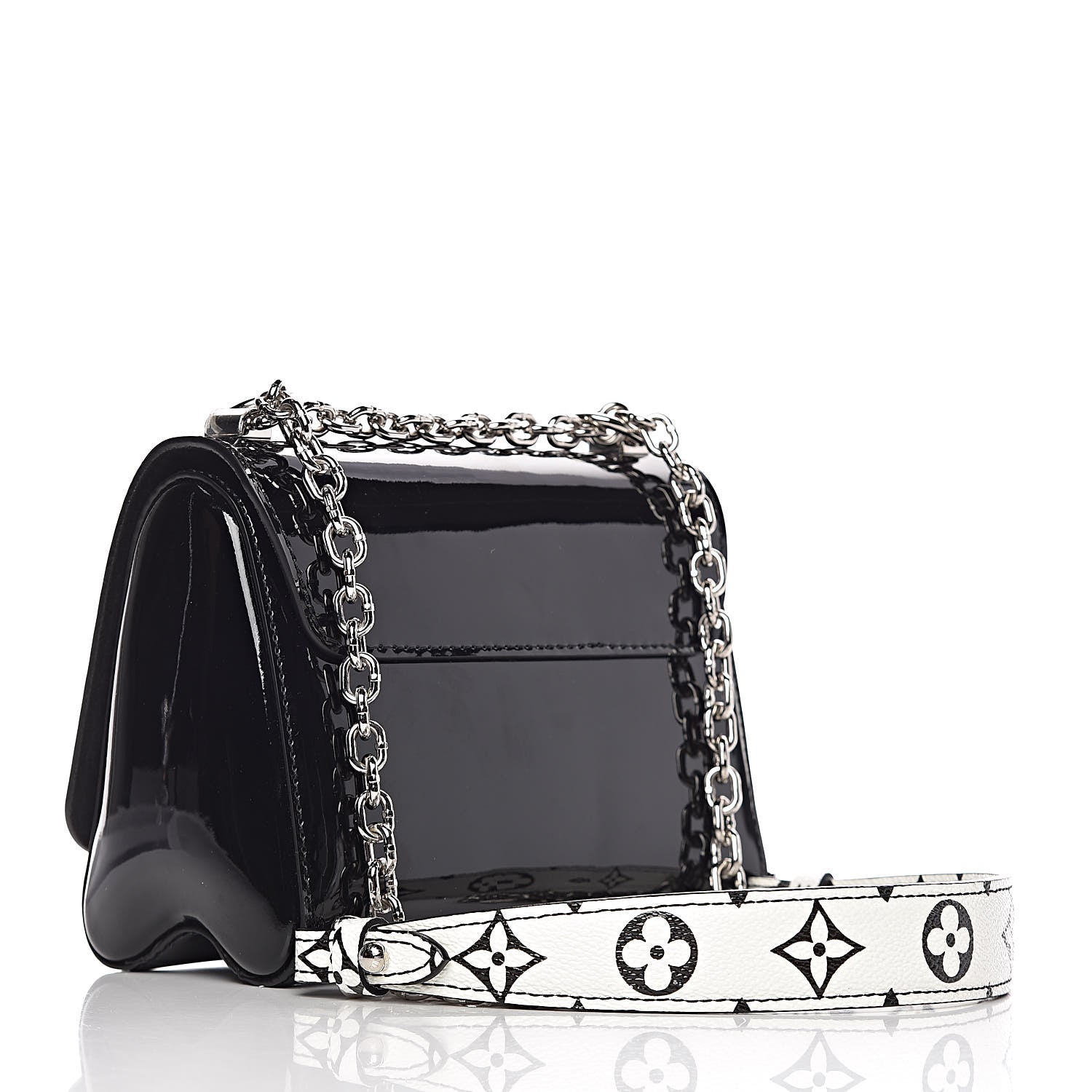 Louis Vuitton Patent Monogram Twist Shoulder Bag PM Black 3 of 9