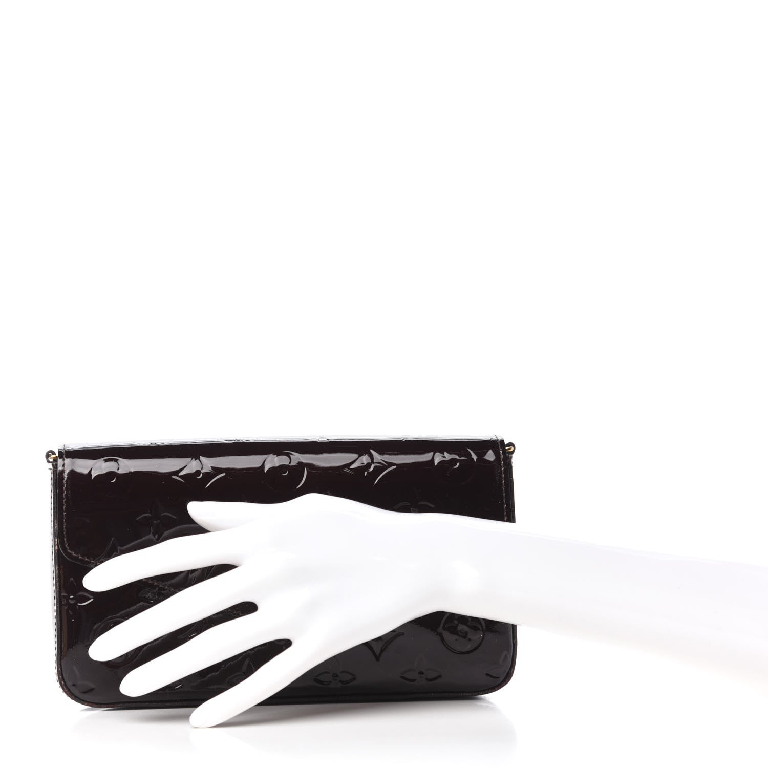 Louis Vuitton Vernis Pochette Felicie Chain Wallet Amarante 2 of 9