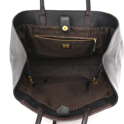 Fendi Velvet Vitello Geometric Print 2Jours Tote Multicolor Ebano Black 5 of 13