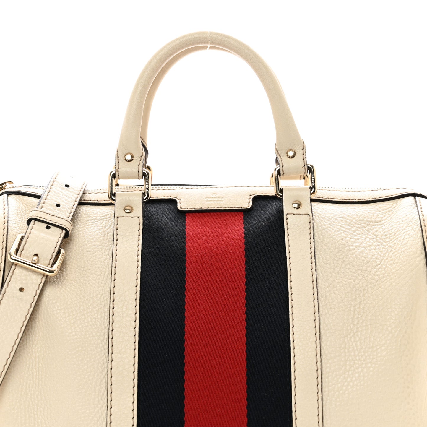 Calfskin Vintage Web Medium Boston White