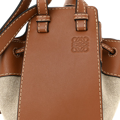 Loewe Calfskin Canvas Mini Hammock Shoulder Bag Natural Tan 8 of 10