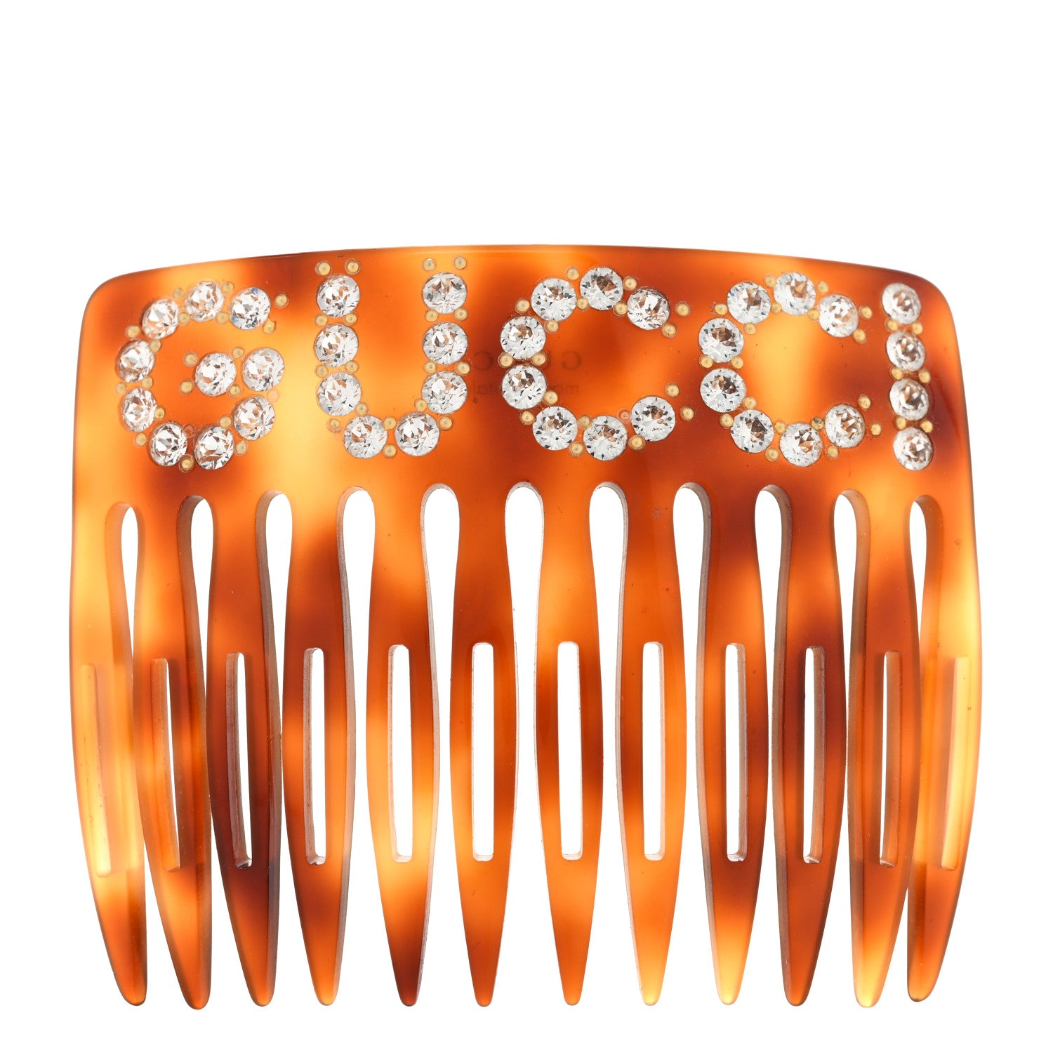 Gucci Resin Crystal Hair Comb Tortoiseshell 1 of 5
