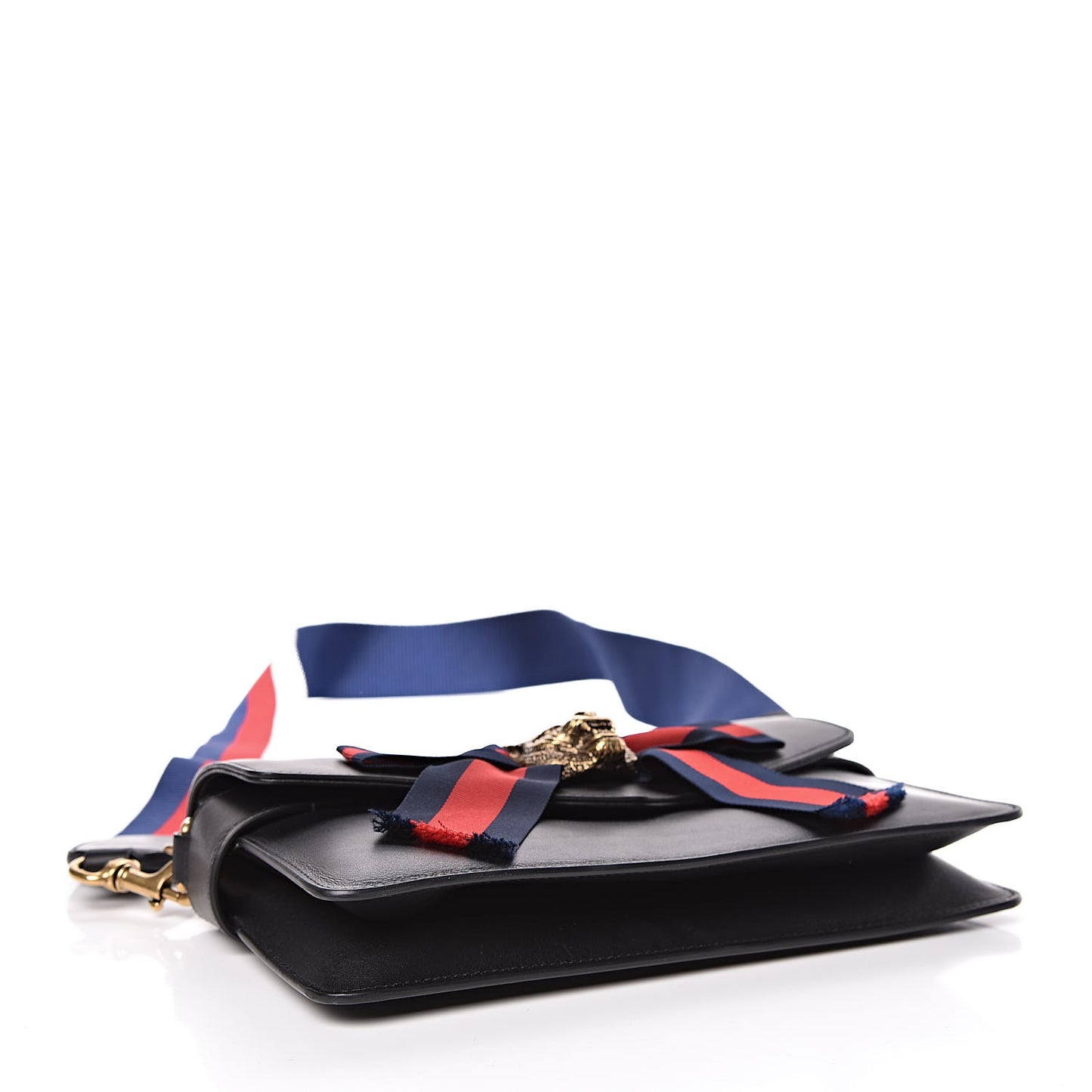Nappa Sylvie Web Tiger Broadway Shoulder Bag Black