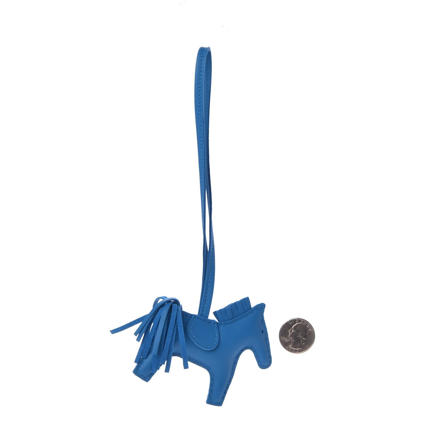 Hermes Milo Lambskin Grigri Rodeo Horse Bag Charm PM Bleu Zanzibar 2 of 5