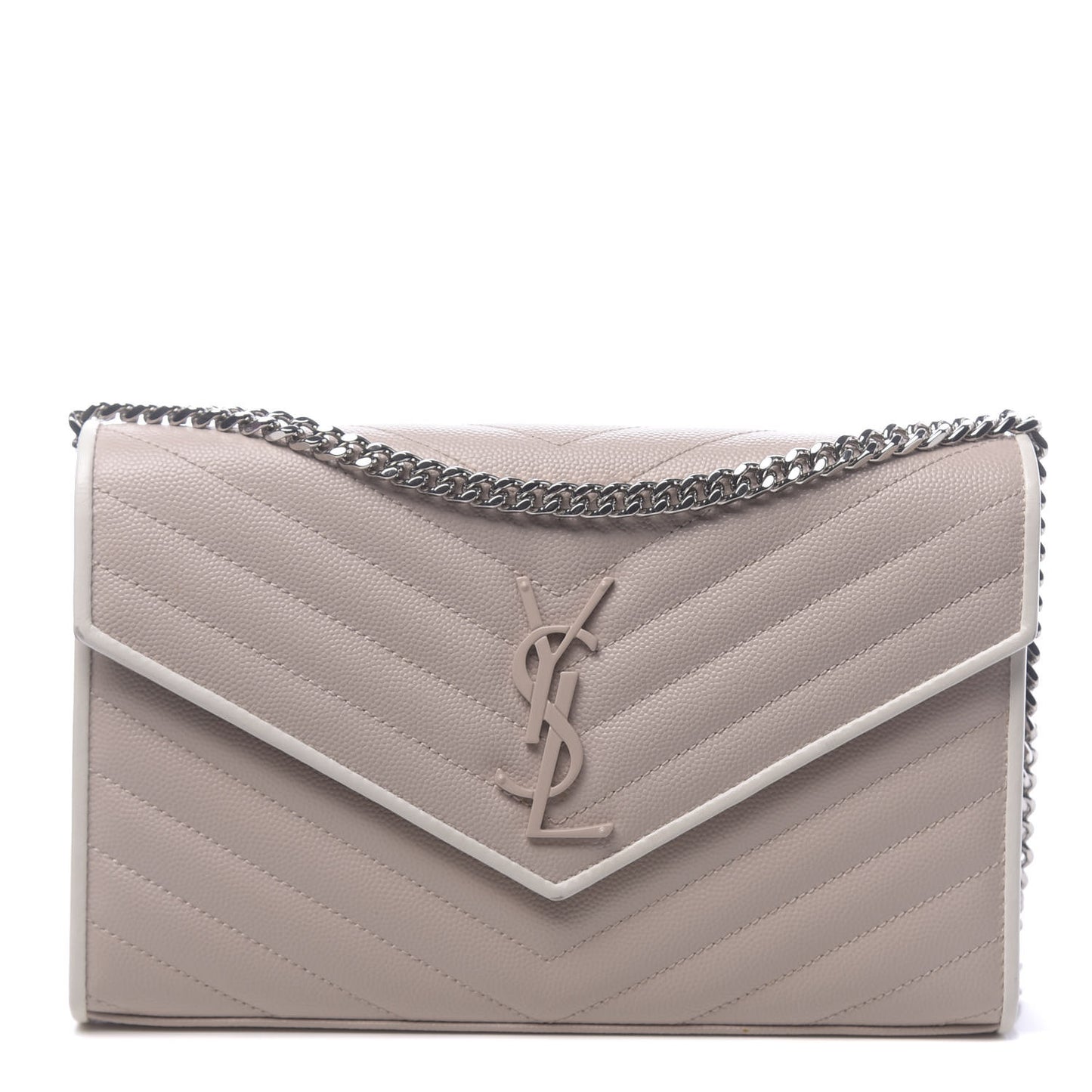 Grain De Poudre Matelasse Chevron Monogram Chain Wallet
