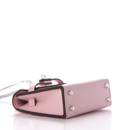 Hermes Tadelakt Mini Kelly Twilly Bag Charm Rose Sakura 5 of 11