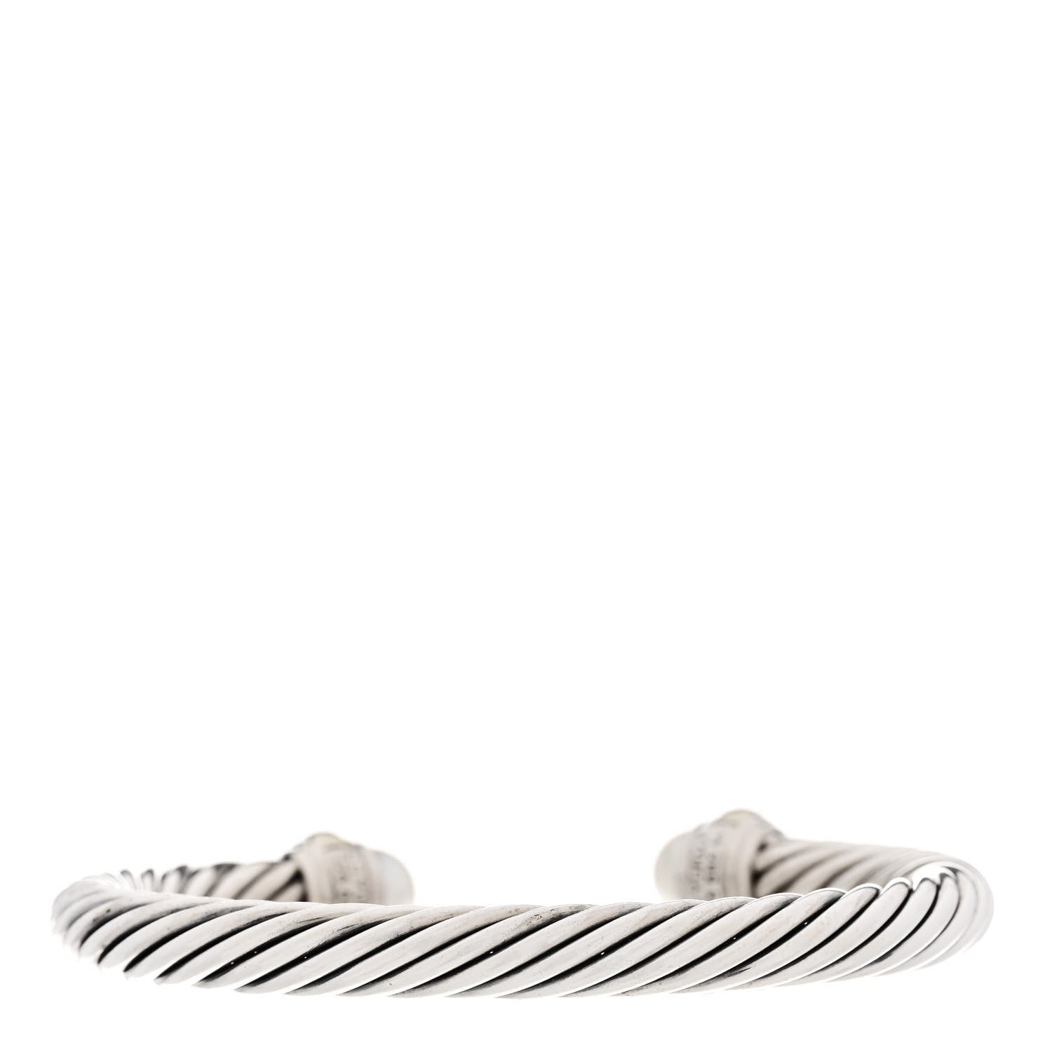 David Yurman Sterling Silver 14K Yellow Gold Pearl 7mm Cable Classics Bracelet 2 of 3