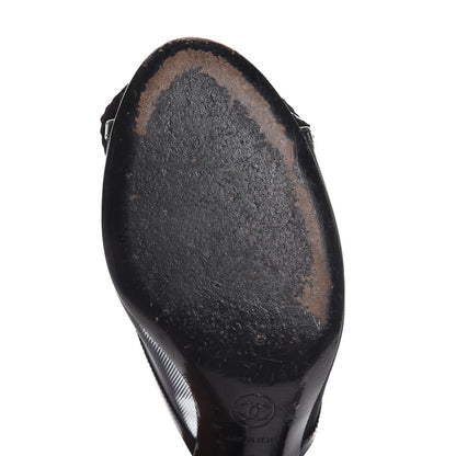 Chanel Lambskin Mesh Camellia Mules 38 Black 10 of 12