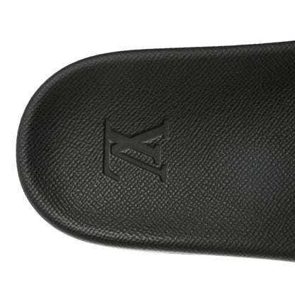 Louis Vuitton Rubber Monogram Eclipse Mens Waterfront Mules 9.5 Black 7 of 9