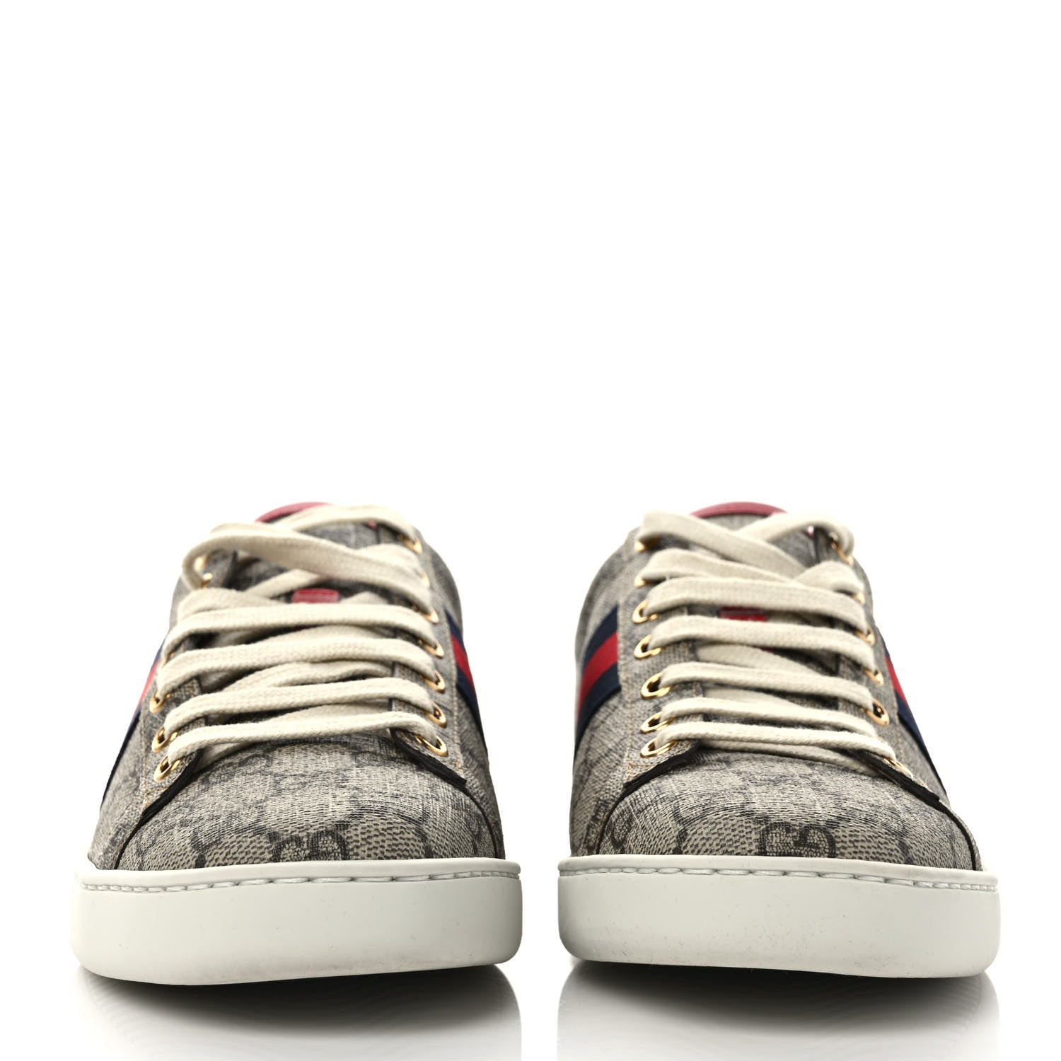 Gucci GG Supreme Monogram Womens Ace Low-Top Sneaker 38.5 Beige 2 of 10