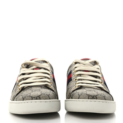 Gucci GG Supreme Monogram Womens Ace Low-Top Sneaker 38.5 Beige 2 of 10