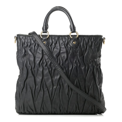 Miu Miu Nappa Matelasse Tote Black 1 of 23