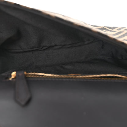 Fendi Fabric Jacquard FF 1974 Midi Chain Baguette Tobacco Moro 5 of 10