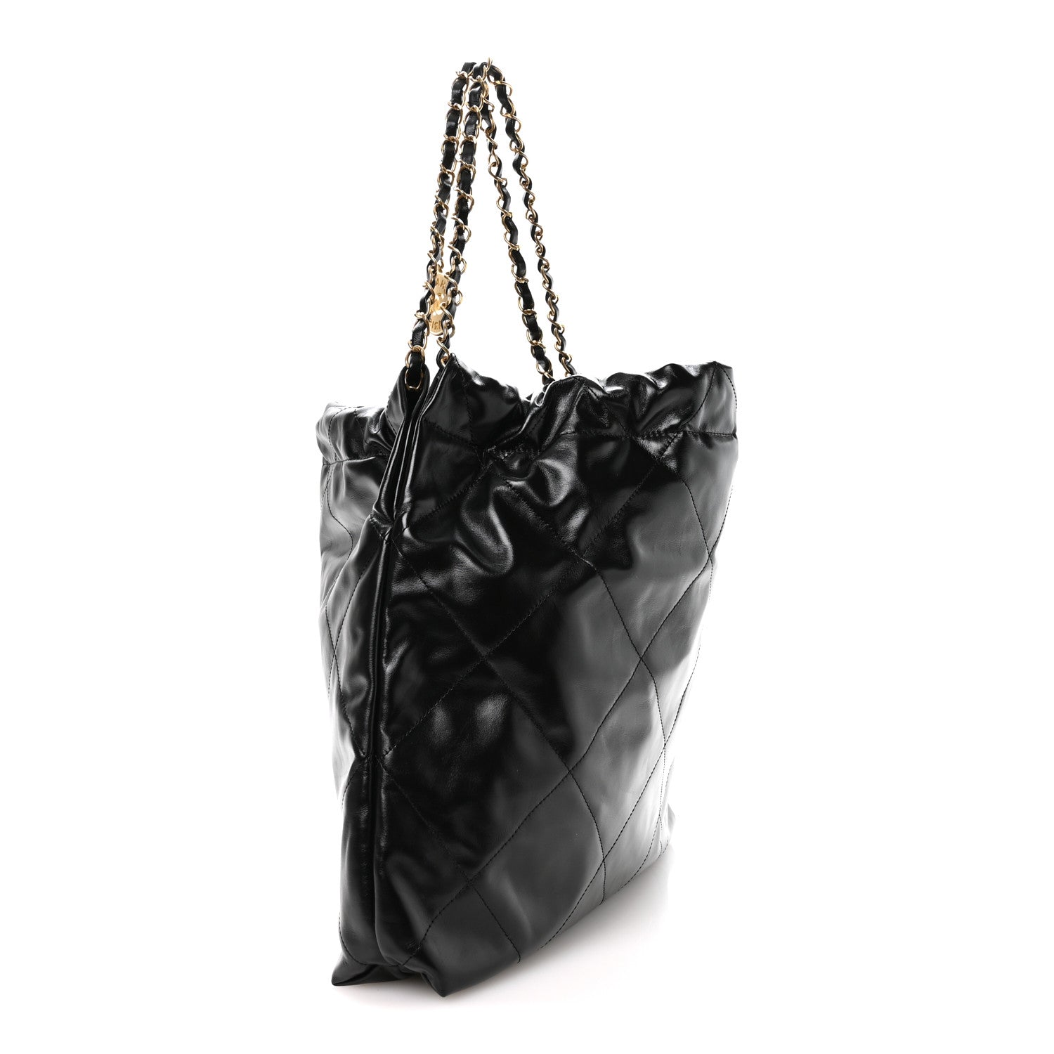 Chanel Shiny Calfskin Quilted Small Chanel 22 Black 4 of 11